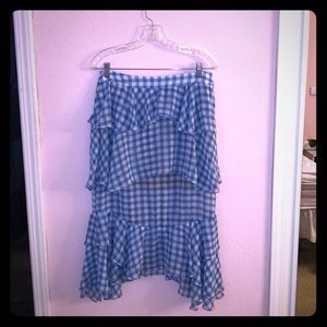 For Love and Lemons Brand new blue gingham skirt